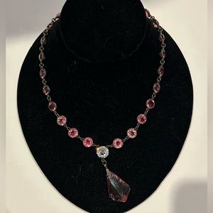 1920s French Paste Sterling Silver  Necklace